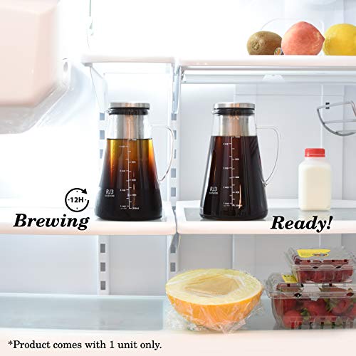 Airtight-Cold-Brew-Iced-Coffee-Maker-and-Tea-Infuser-with-Spout-10L-34oz-Ovalware-RJ3-Brewing-Glass-Carafe-with-Removable-Stainless-Steel-Filter