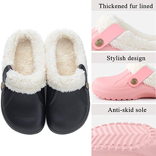 ChayChax-Waterproof-Slippers-Women-Men-Fur-Lined-Clogs-Winter-Garden-Shoes-Warm-House-Slippers-Indoor-Outdoor-Mules