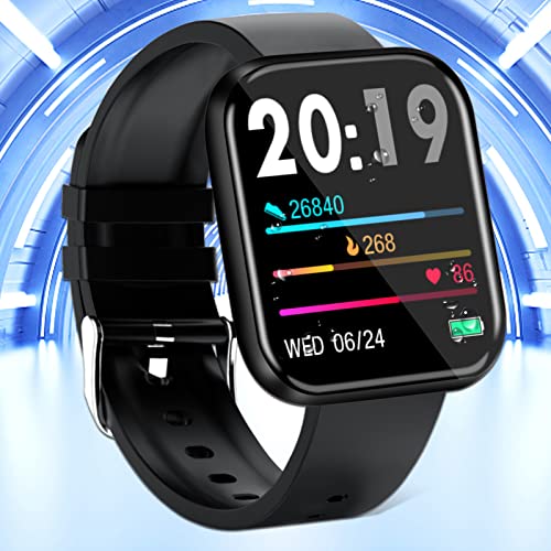 Pradory-Smart-WatchFitness-Watch-Activity-Tracker-with-Heart-Rate-Blood-Pressure-Monitor-IP67-Waterproof-Bluetooth-Smartwatch-Touch-Screen-Sports-Tracker-Watch-for-Android-iOS-Phones-Men-Women-Black