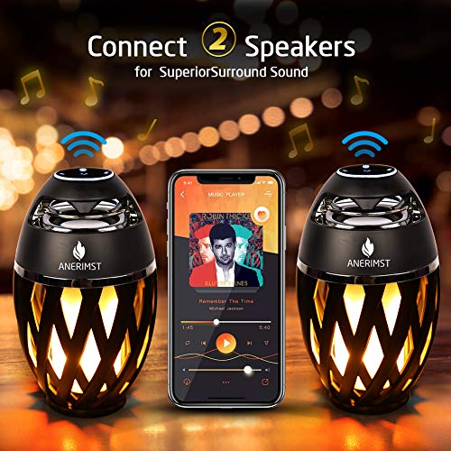 Outdoor-Bluetooth-Speaker-with-Torch-Light-ANERIMST-Waterproof-Wireless-LED-Flame-Speakers-for-Home-Gadgets-Camping-Accessories-Loud-Sound-24H-Playtime-Gifts-for-Men-Women-Couples-Dads-Moms-Black