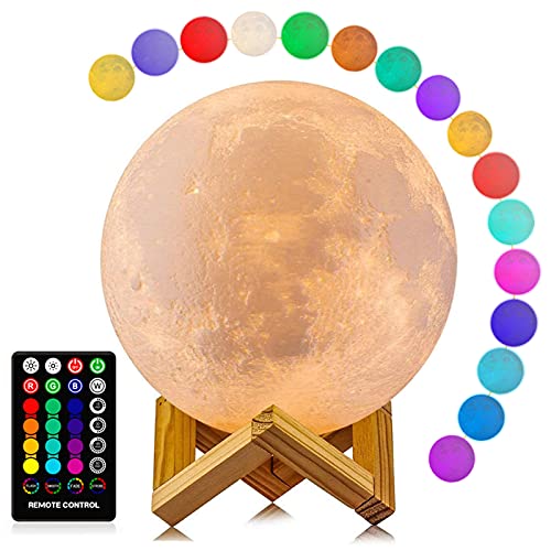 Moon-Lamp-LOGROTATE-16-Colors-LED-Night-Light-3D-Printing-Moon-Light-with-Stand-RemoteTouch-Control-and-USB-Rechargeable-Moon-Light-Lamps-for-kids-friends-Lover-Birthday-Gifts-Diameter-48-INCH