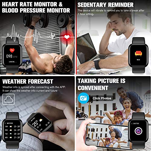 Pradory-Smart-WatchFitness-Watch-Activity-Tracker-with-Heart-Rate-Blood-Pressure-Monitor-IP67-Waterproof-Bluetooth-Smartwatch-Touch-Screen-Sports-Tracker-Watch-for-Android-iOS-Phones-Men-Women-Black